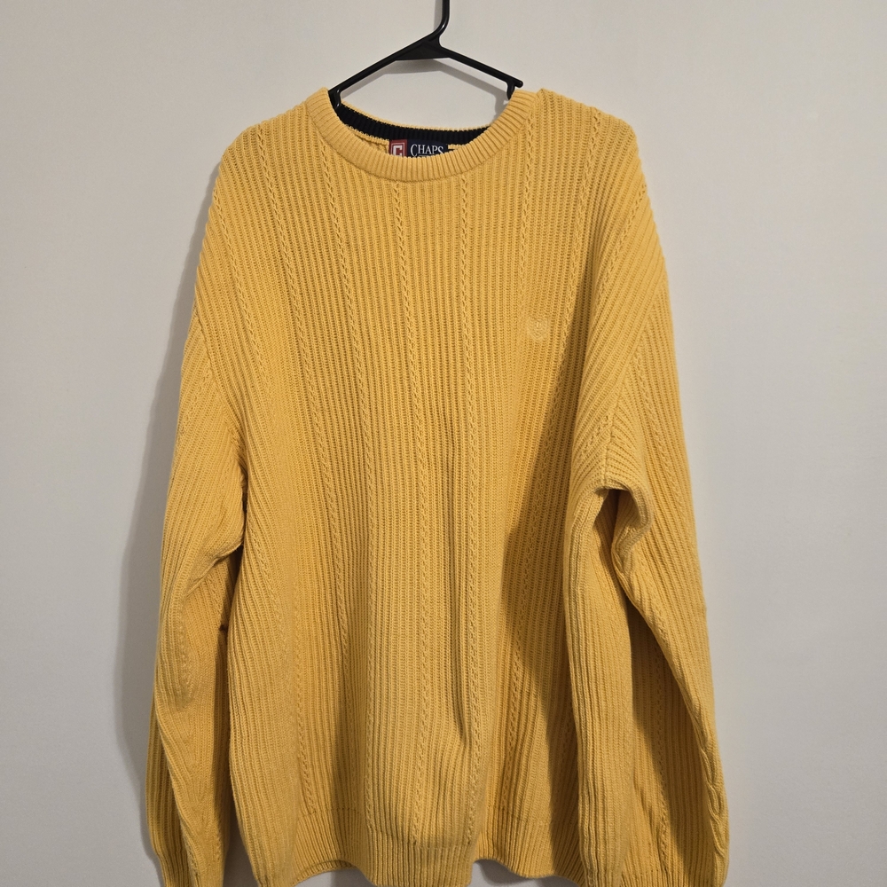 Chaps Men's Yellow Sweater Preppy Sz XL - Picture 5 of 6